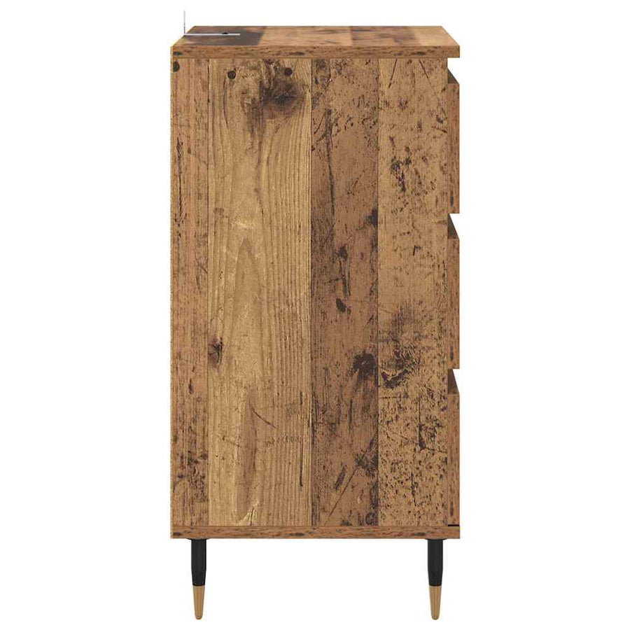 Dressoir met lade Oud hout 35 x 40 x 70 cm Bewerkt hout