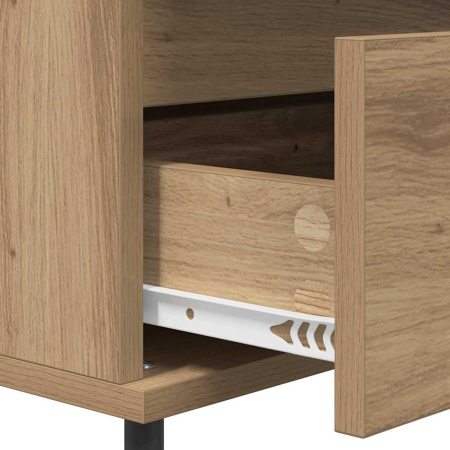 Dressoir artisanaal eikenkleurig 35 x 40 x 70 cm Bewerkt hout