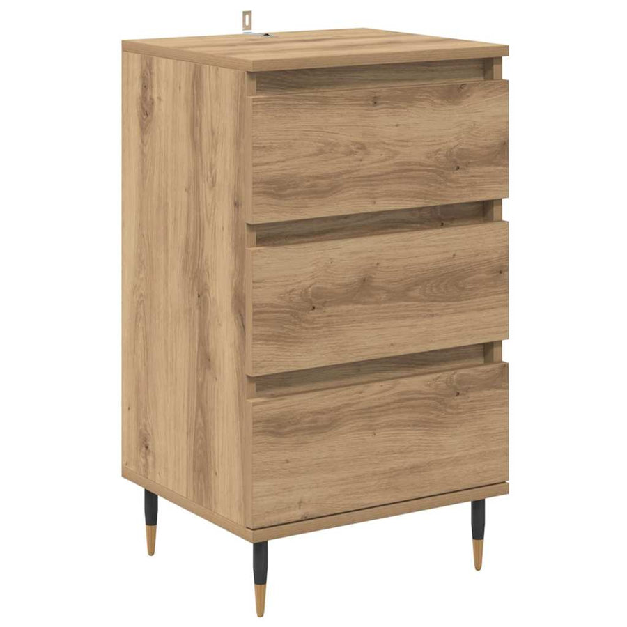 Dressoir artisanaal eikenkleurig 35 x 40 x 70 cm Bewerkt hout