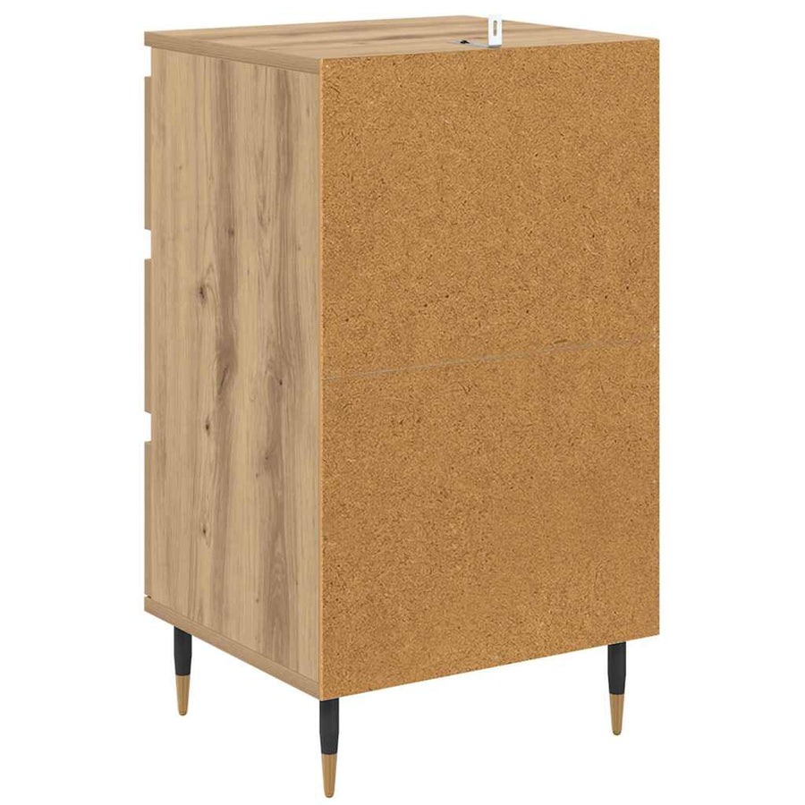 Dressoir artisanaal eikenkleurig 35 x 40 x 70 cm Bewerkt hout