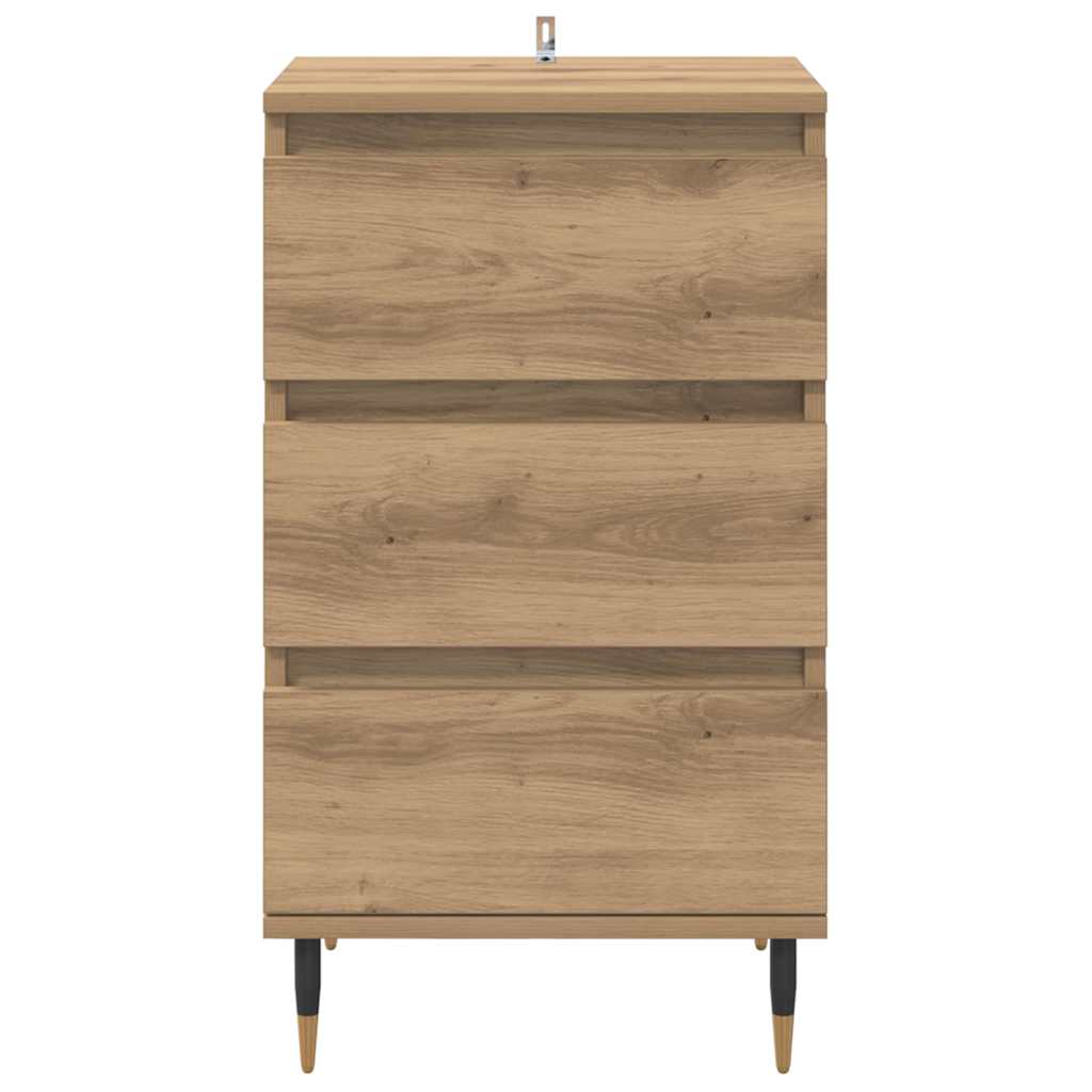Dressoir artisanaal eikenkleurig 35 x 40 x 70 cm Bewerkt hout