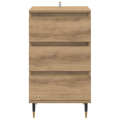 Dressoir artisanaal eikenkleurig 35 x 40 x 70 cm Bewerkt hout