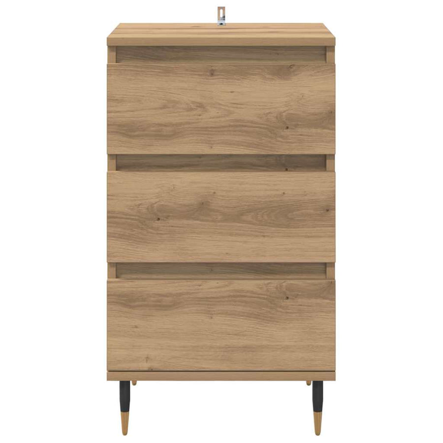Dressoir artisanaal eikenkleurig 35 x 40 x 70 cm Bewerkt hout