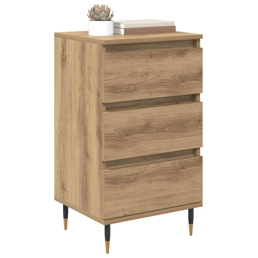 Dressoir artisanaal eikenkleurig 35 x 40 x 70 cm Bewerkt hout
