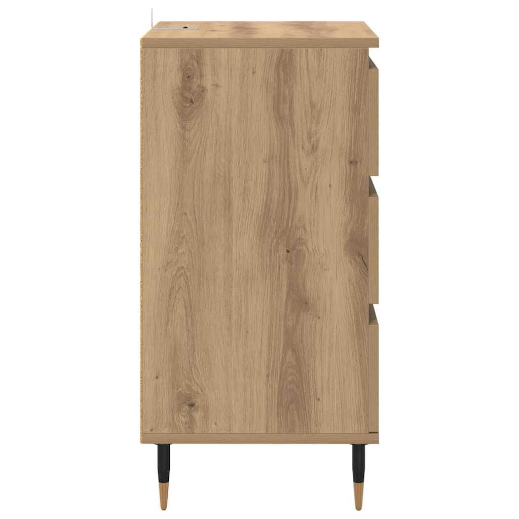 Dressoir artisanaal eikenkleurig 35 x 40 x 70 cm Bewerkt hout