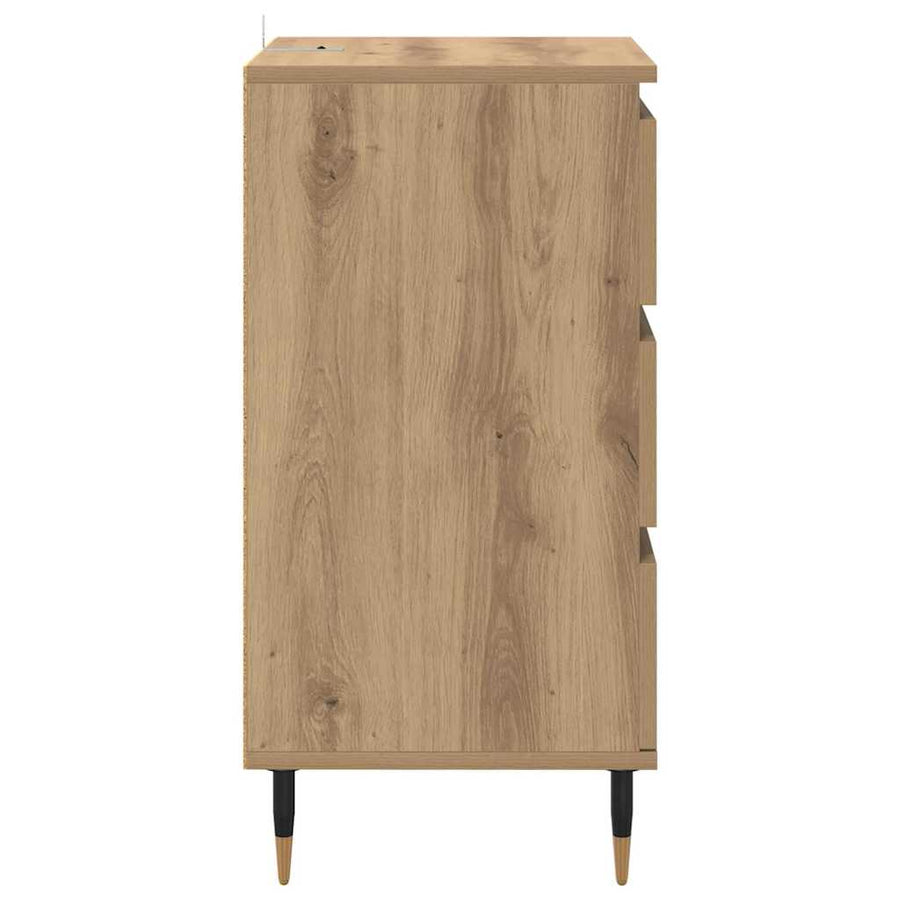Dressoir artisanaal eikenkleurig 35 x 40 x 70 cm Bewerkt hout