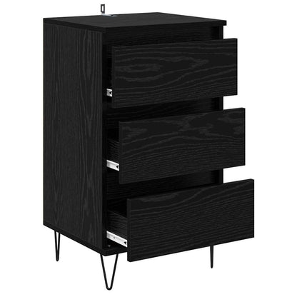 Dressoir Zwart Eiken 40 x 35 x 70 cm Gemonteerd hout en ijzer