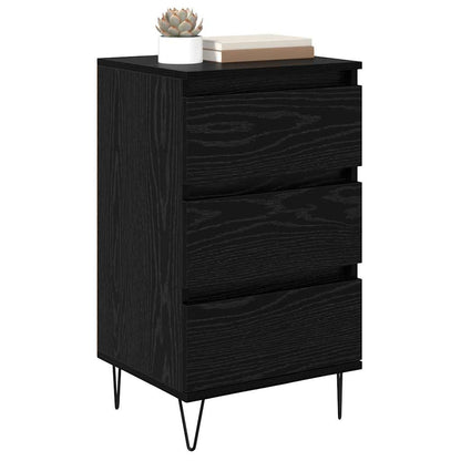 Dressoir Zwart Eiken 40 x 35 x 70 cm Gemonteerd hout en ijzer