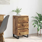 Sideboard with drawer Old wood Carved wood