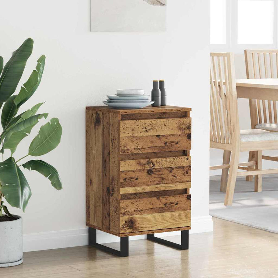 Dressoir met lade Oud hout Bewerkt hout