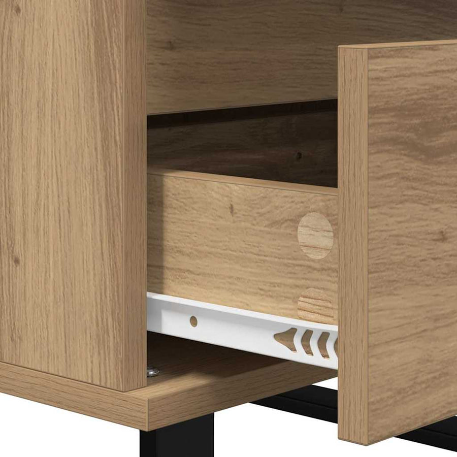 Dressoir met lade artisanaal eikenkleurig Bewerkt hout