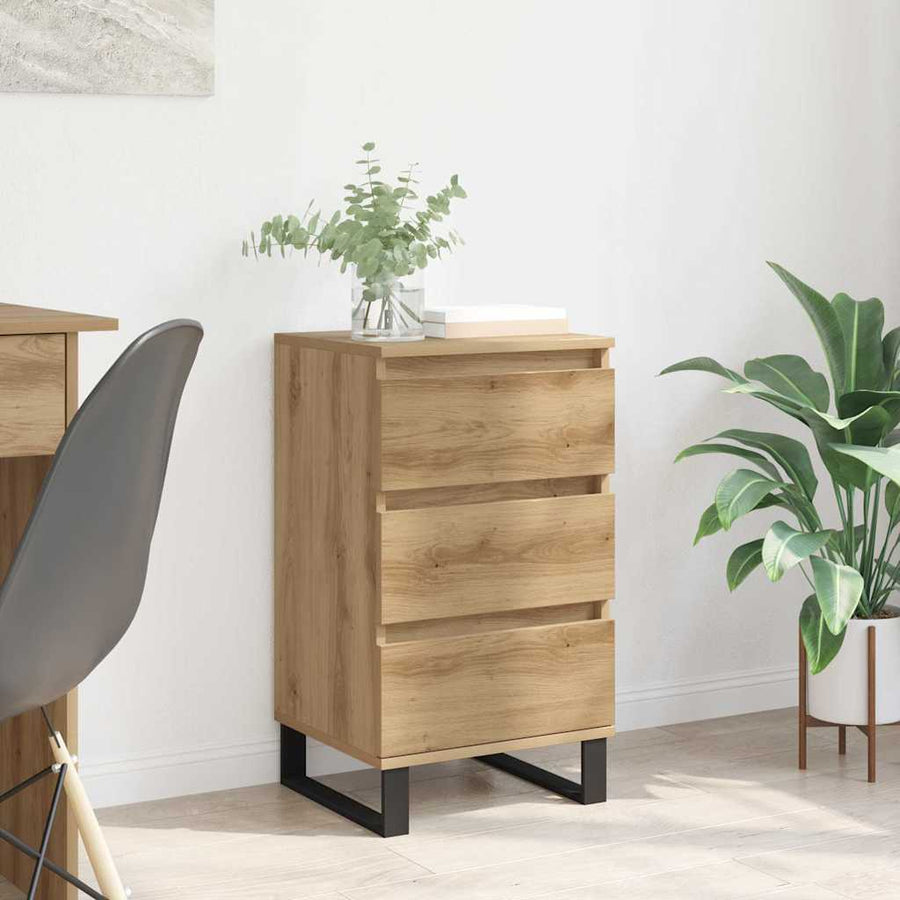Dressoir met lade artisanaal eikenkleurig Bewerkt hout