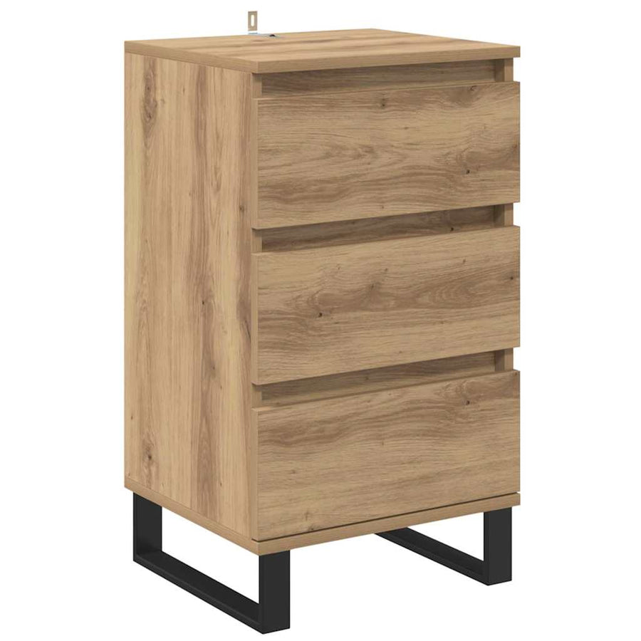Dressoir met lade artisanaal eikenkleurig Bewerkt hout