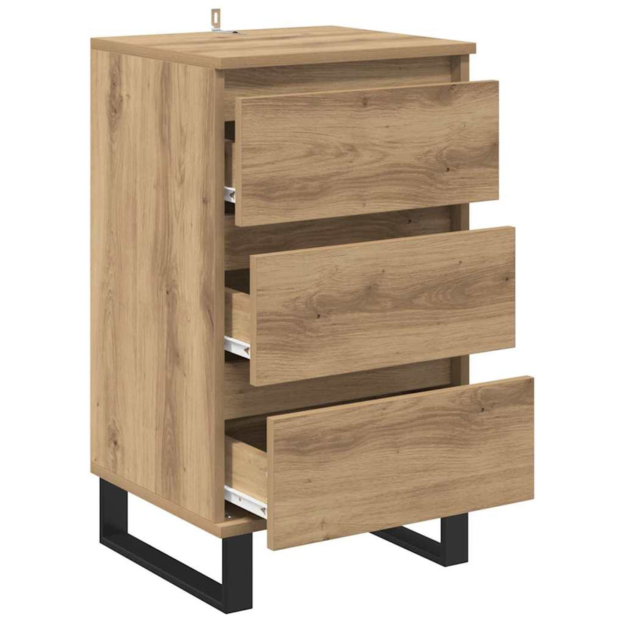 Dressoir met lade artisanaal eikenkleurig Bewerkt hout