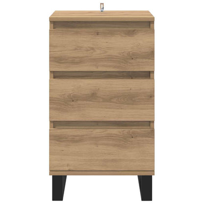 Dressoir met lade artisanaal eikenkleurig Bewerkt hout