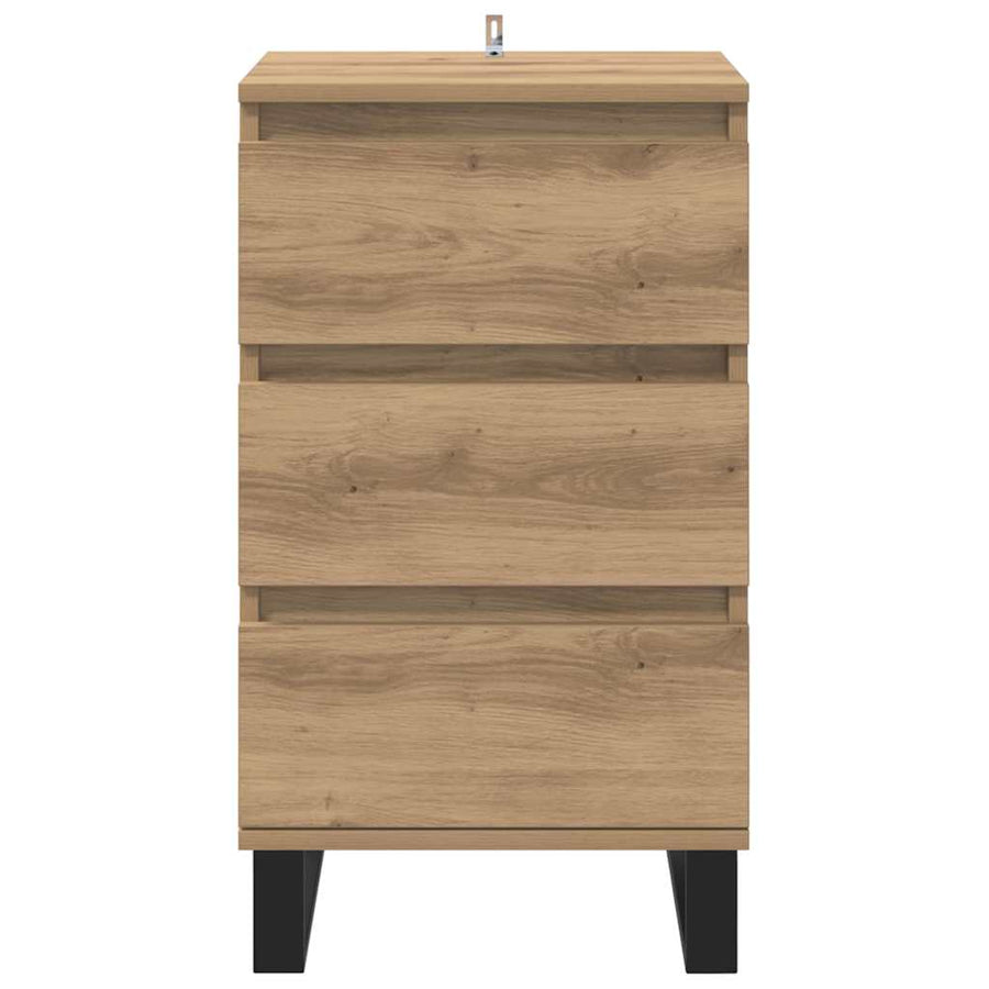 Dressoir met lade artisanaal eikenkleurig Bewerkt hout