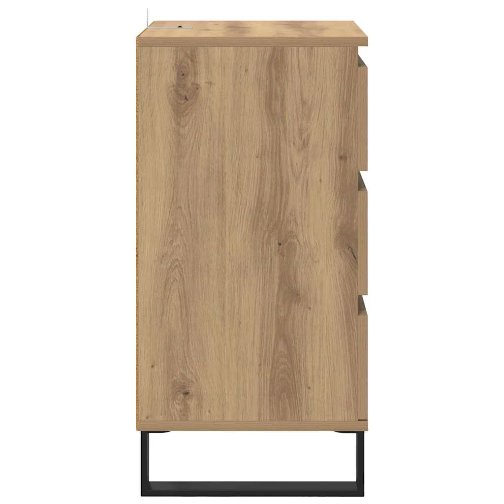 Dressoir met lade artisanaal eikenkleurig Bewerkt hout