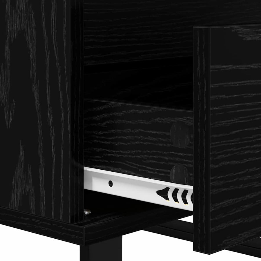 Dressoir met lade Zwart eiken Bewerkt hout