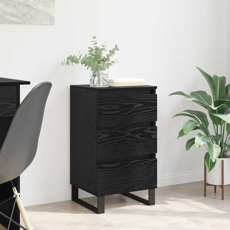 Dressoir met lade Zwart eiken Bewerkt hout