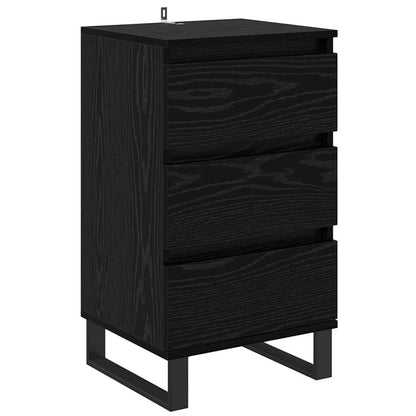Dressoir met lade Zwart eiken Bewerkt hout