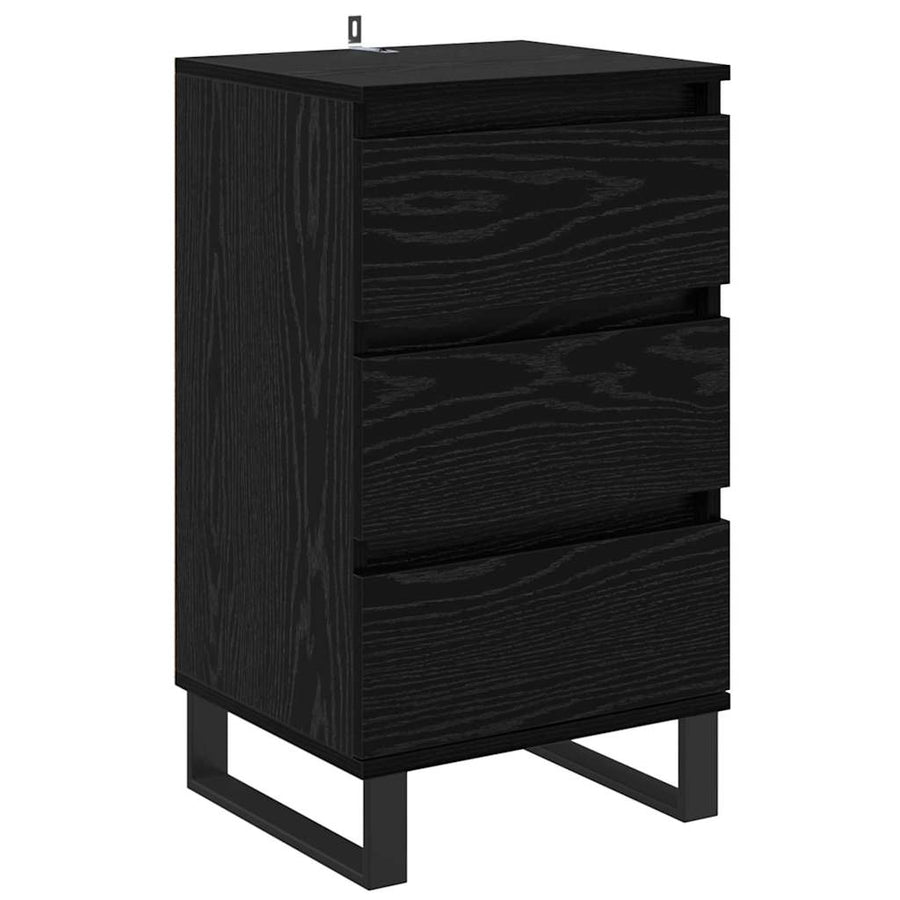Dressoir met lade Zwart eiken Bewerkt hout