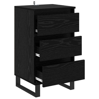 Dressoir met lade Zwart eiken Bewerkt hout
