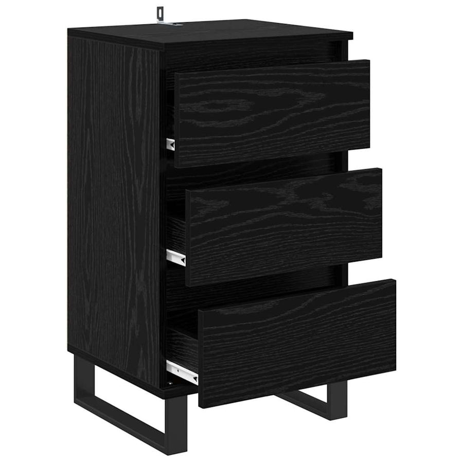Dressoir met lade Zwart eiken Bewerkt hout