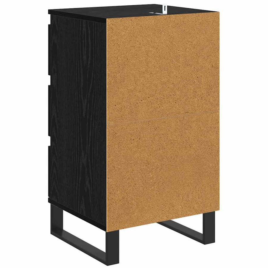 Dressoir met lade Zwart eiken Bewerkt hout