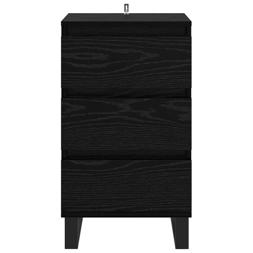 Dressoir met lade Zwart eiken Bewerkt hout