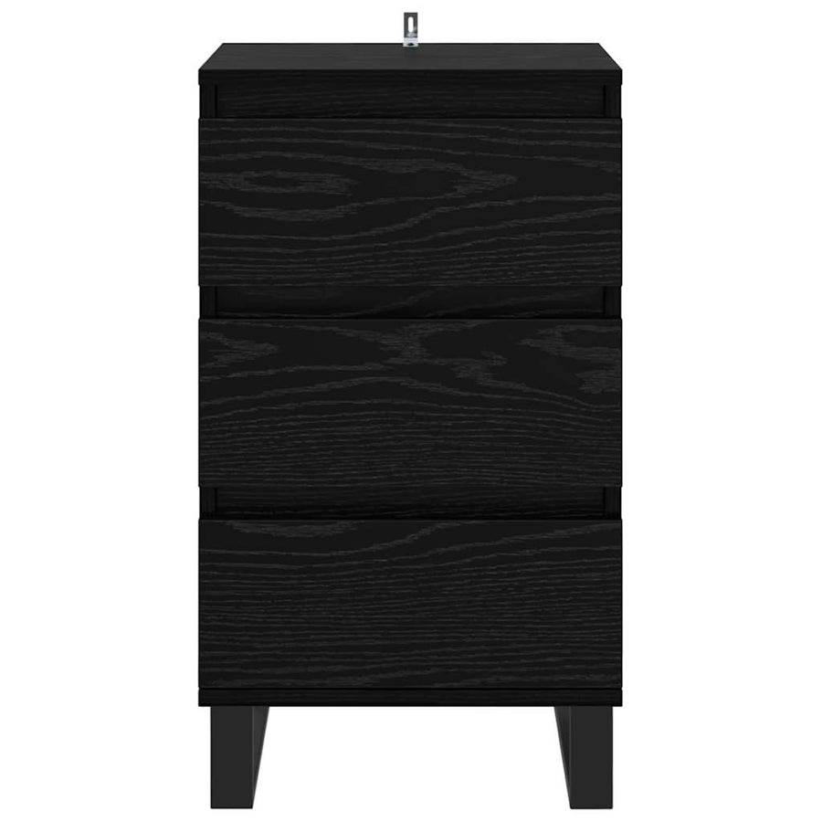 Dressoir met lade Zwart eiken Bewerkt hout