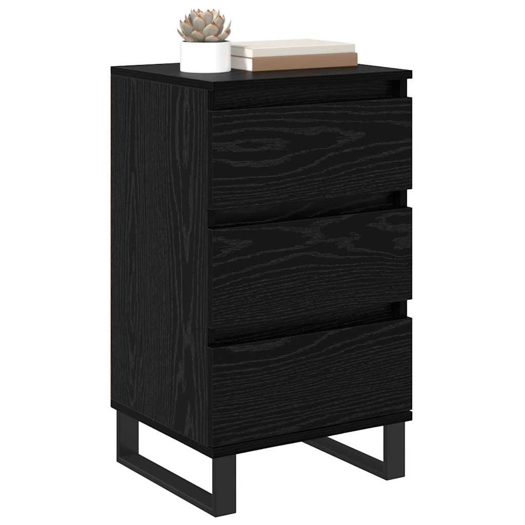 Dressoir met lade Zwart eiken Bewerkt hout