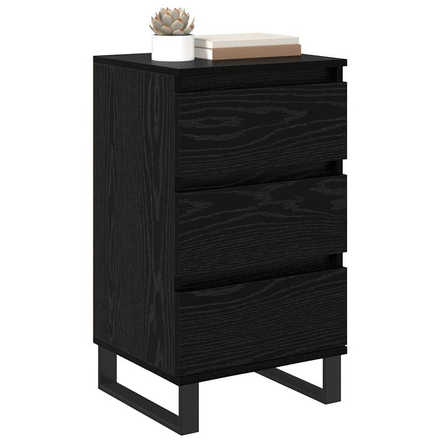 Dressoir met lade Zwart eiken Bewerkt hout