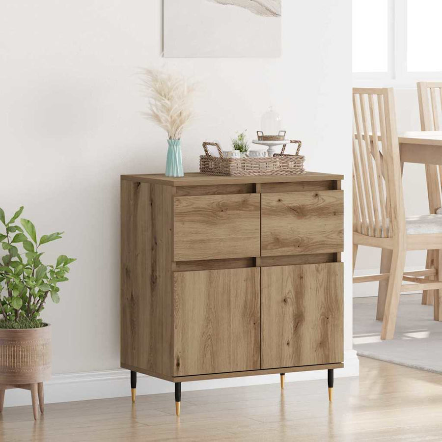 Dressoir Artisan Eiken 60 x 35 x 70 cm Gemonteerd hout en ijzer