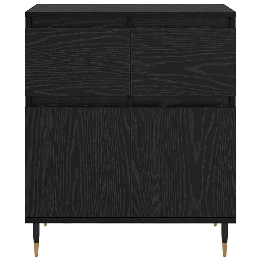 Dressoir Zwart Eiken 60 x 35 x 70 cm Gemonteerd hout en ijzer