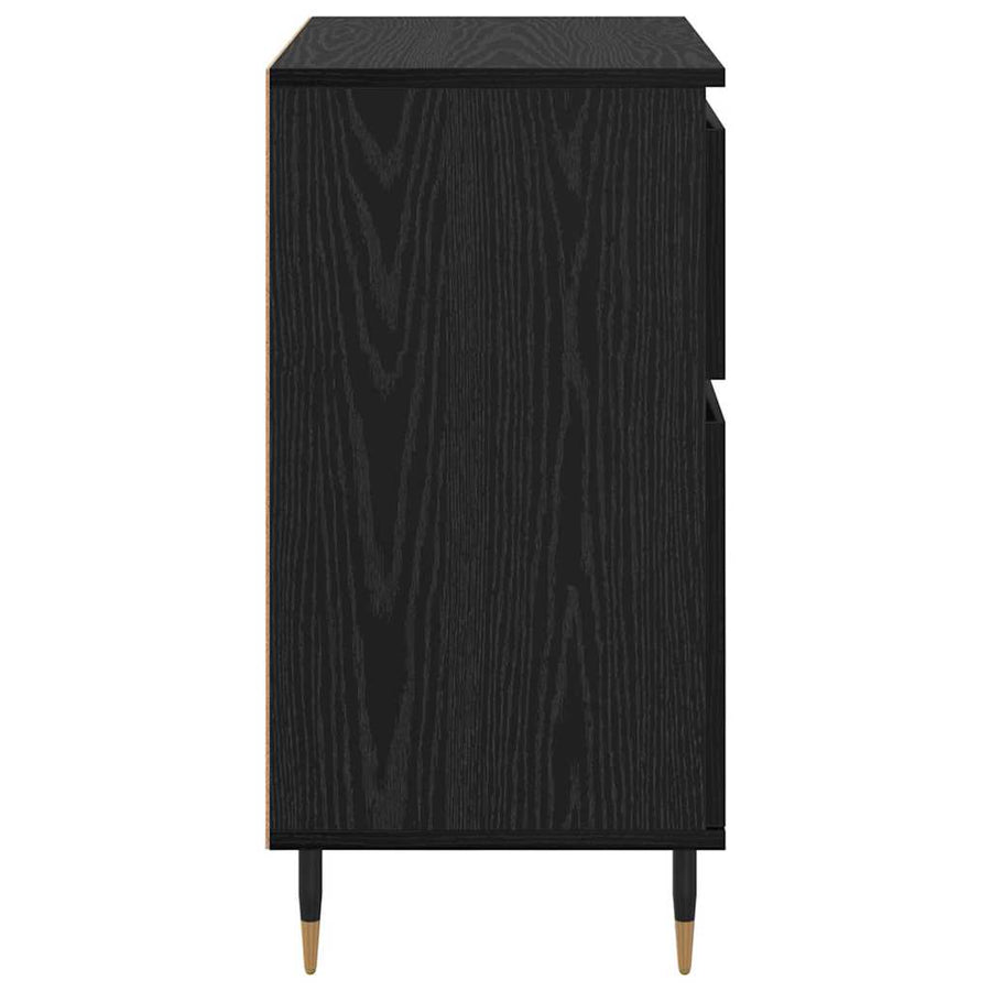 Dressoir Zwart Eiken 60 x 35 x 70 cm Gemonteerd hout en ijzer