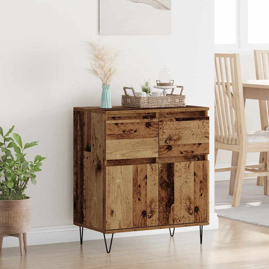 Dressoir Oud Hout 60 x 35 x 70 cm Gemonteerd hout en ijzer
