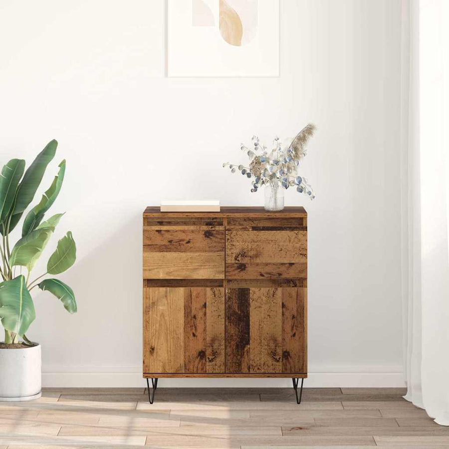 Dressoir Oud Hout 60 x 35 x 70 cm Gemonteerd hout en ijzer