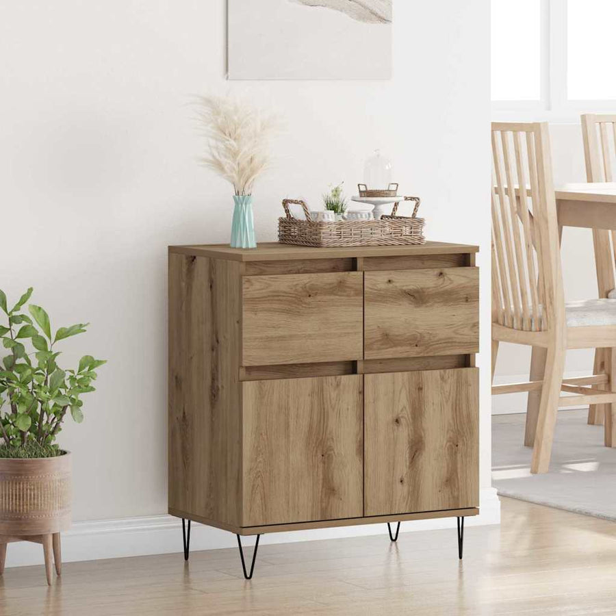 Dressoir Artisan Eiken 60 x 35 x 70 cm Gemonteerd hout en ijzer