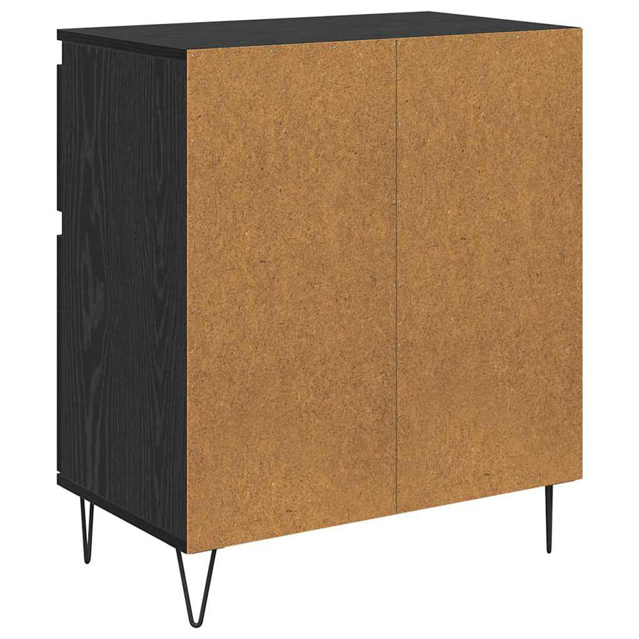 Dressoir Zwart Eiken 60 x 35 x 70 cm Gemonteerd hout en ijzer