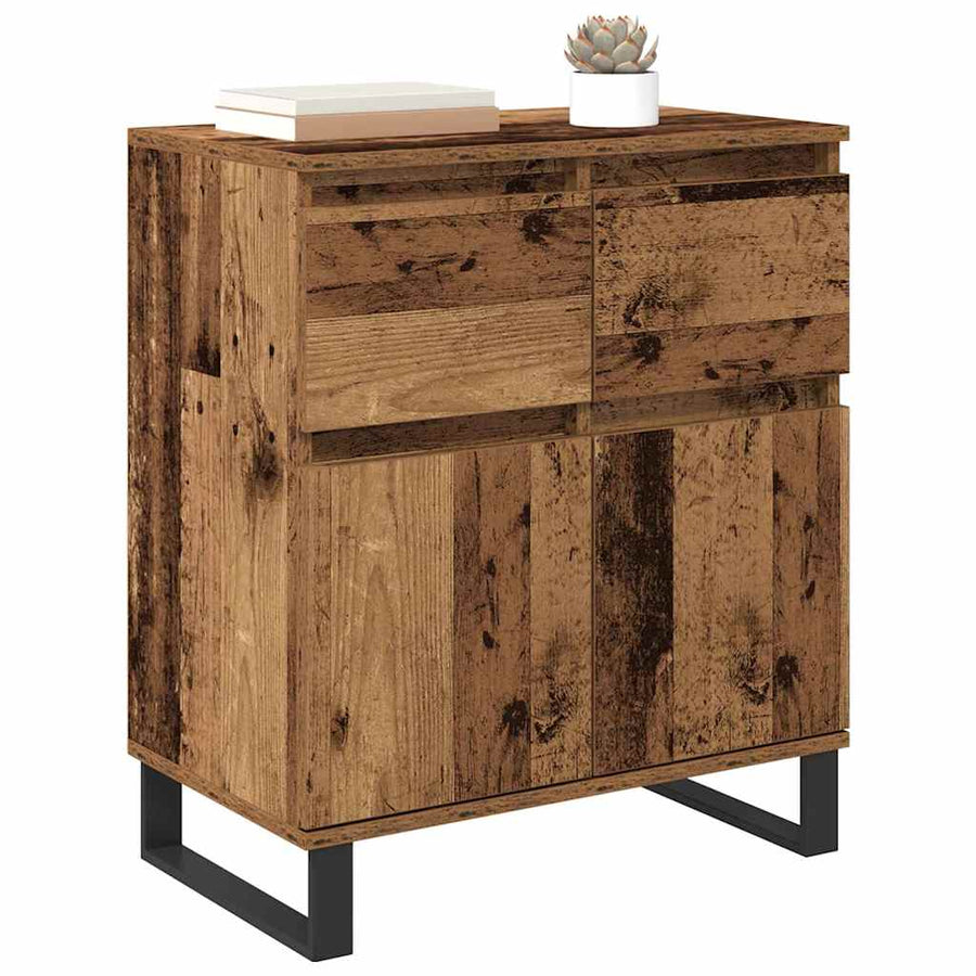 Dressoir Oud Hout 60 x 35 x 70 cm Gemonteerd hout en ijzer