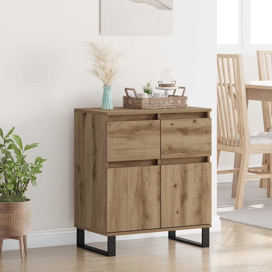 Dressoir Artisan Eiken 60 x 35 x 70 cm Gemonteerd hout en ijzer