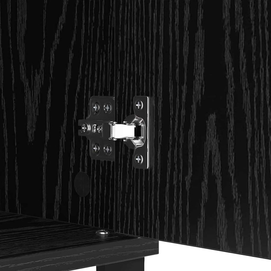 Dressoir Zwart Eiken 60 x 35 x 70 cm Gemonteerd hout en ijzer