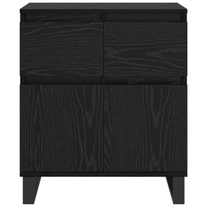 Dressoir Zwart Eiken 60 x 35 x 70 cm Gemonteerd hout en ijzer