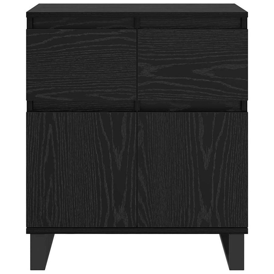 Dressoir Zwart Eiken 60 x 35 x 70 cm Gemonteerd hout en ijzer