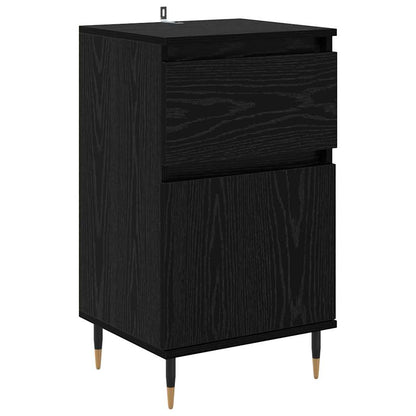 Dressoir Zwart Eiken 40 x 35 x 70 cm Gemonteerd hout en ijzer
