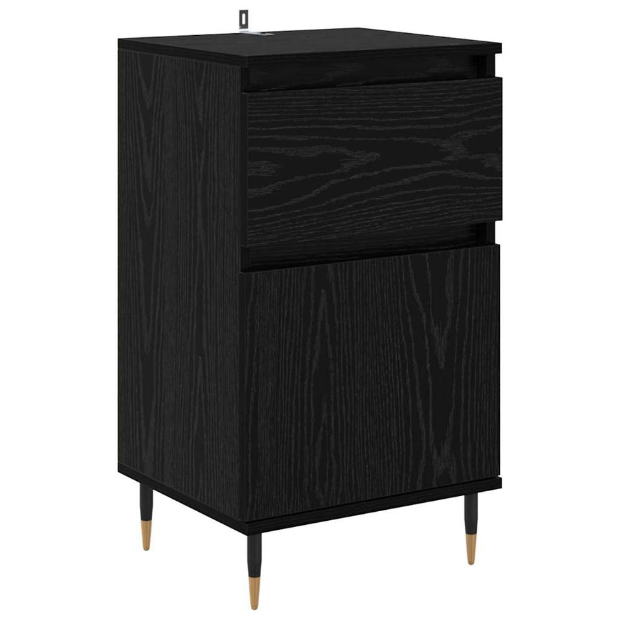 Dressoir Zwart Eiken 40 x 35 x 70 cm Gemonteerd hout en ijzer