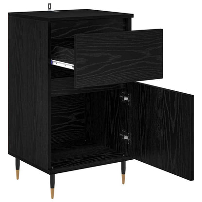 Dressoir Zwart Eiken 40 x 35 x 70 cm Gemonteerd hout en ijzer
