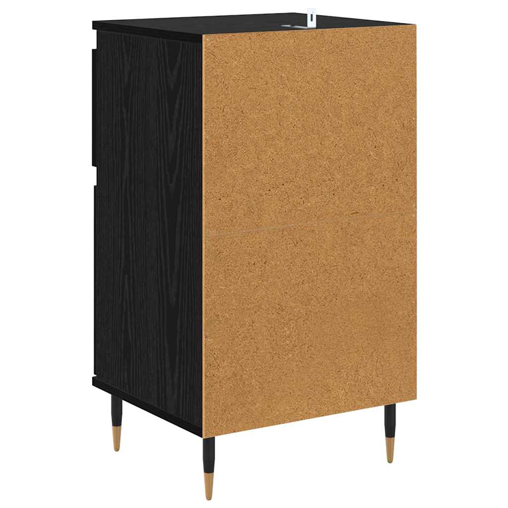 Dressoir Zwart Eiken 40 x 35 x 70 cm Gemonteerd hout en ijzer