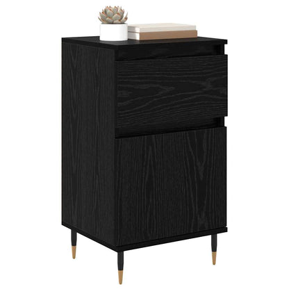Dressoir Zwart Eiken 40 x 35 x 70 cm Gemonteerd hout en ijzer
