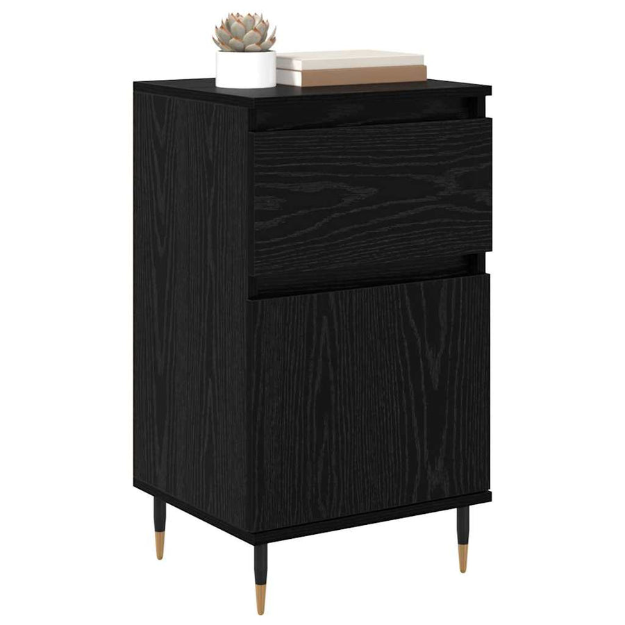Dressoir Zwart Eiken 40 x 35 x 70 cm Gemonteerd hout en ijzer